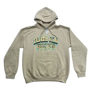 Death Row Records Hoodie Mens Medium M Beige Long Sleeve Pullover Rue21 NWT
